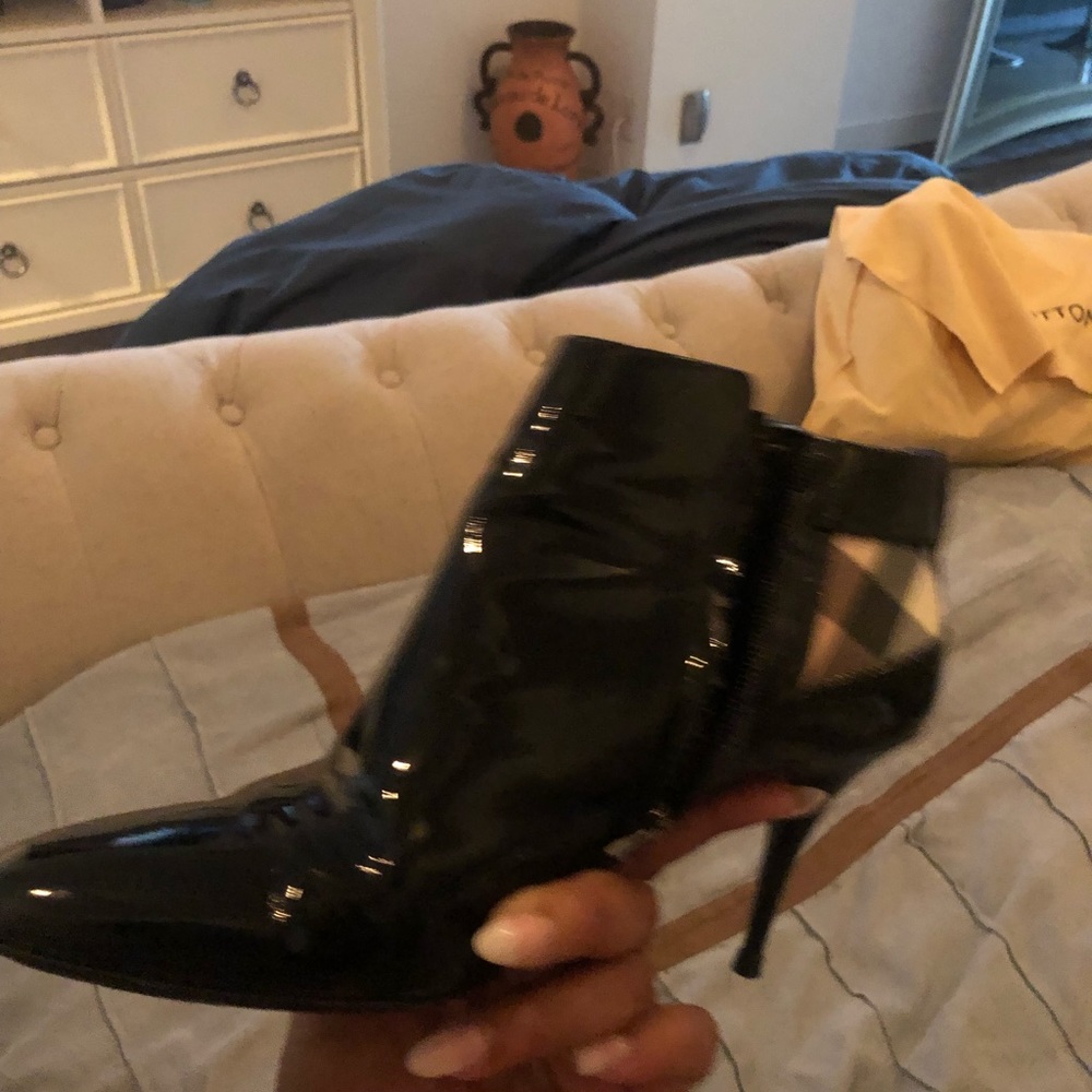 Authentic Burberry Patton Leather Booties